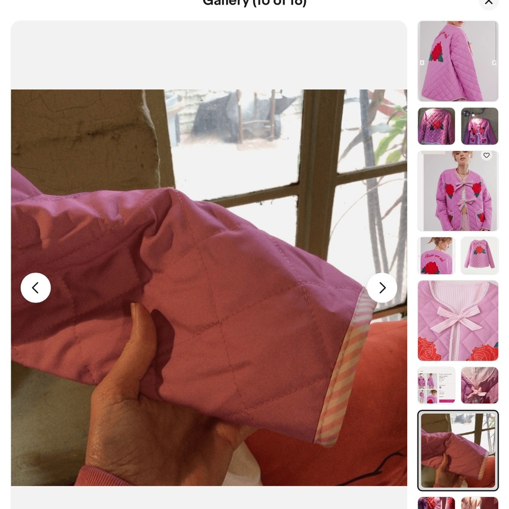 NEW❤️🩷❤️! Boho Roses quilted jacket - Picture 7 of 7